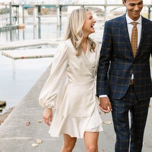 Keepsake The Label Dress | Sabine last wrap mini | color creme | size xsmall 0-2